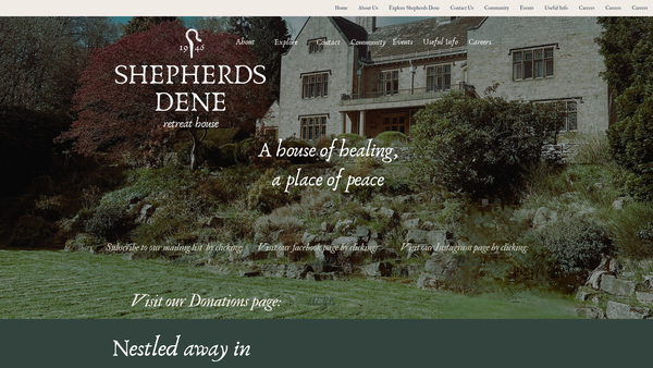 Screenshot of the Shepherds Dene website
