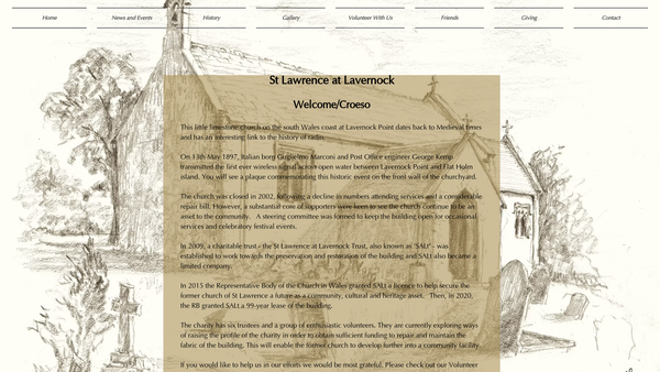 Screenshot of the The St Lawrence At Lavernock Trust website