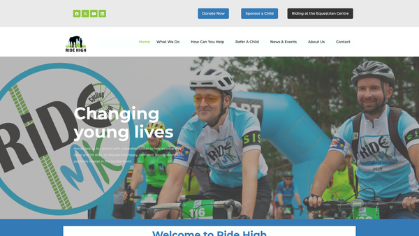Screenshot of the Ride High Limited website
