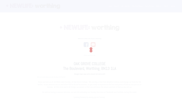 Screenshot of the New Life Church Worthing website