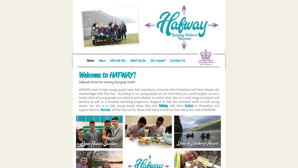 Screenshot of the Hafway website