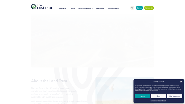 Screenshot of the The Land Restoration Trust website
