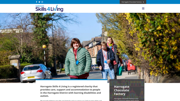 Screenshot of the Harrogate Skills 4 Living Centre website