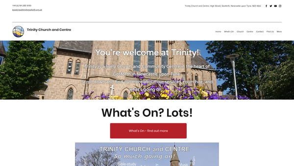 Screenshot of the Trinity Church Gosforth website