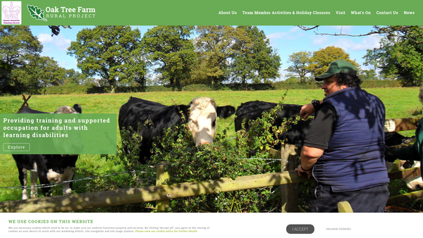 Screenshot of the Oak Tree Farm Rural Project Limited website