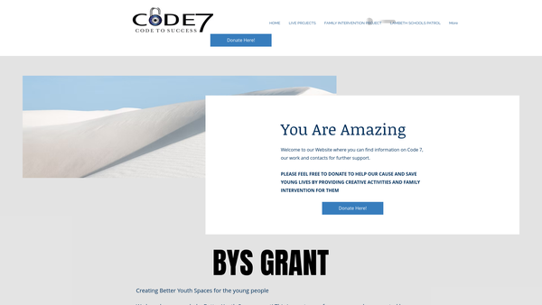 Screenshot of the Code 7 Ltd website