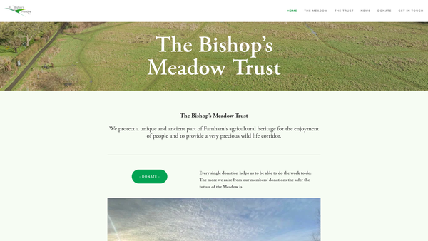 Screenshot of the The Bishop's Meadow Trust website