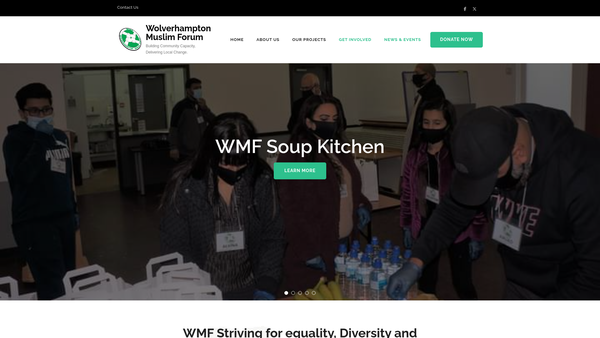 Screenshot of the Wolverhampton Muslim Forum website