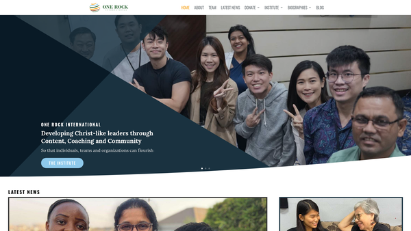 Screenshot of the One Rock International website