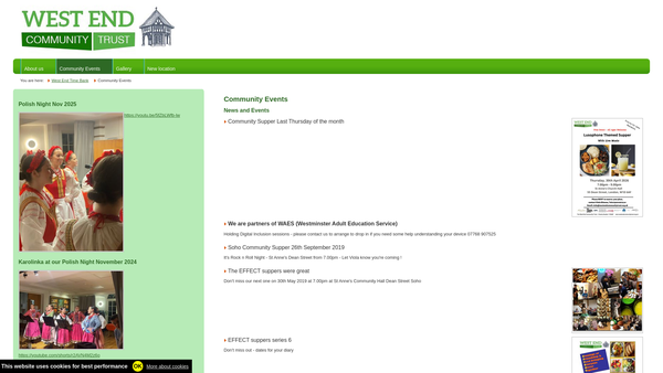 Screenshot of the The West End Community Trust website