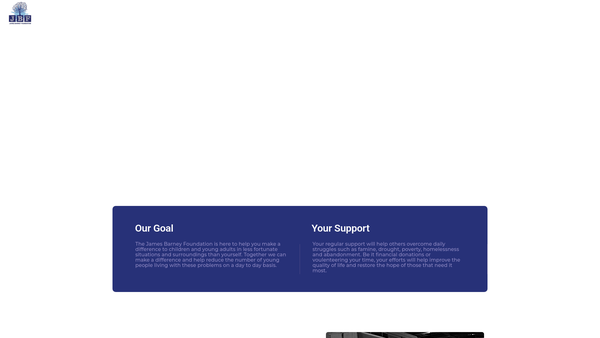 Screenshot of the The James Barney Foundation website