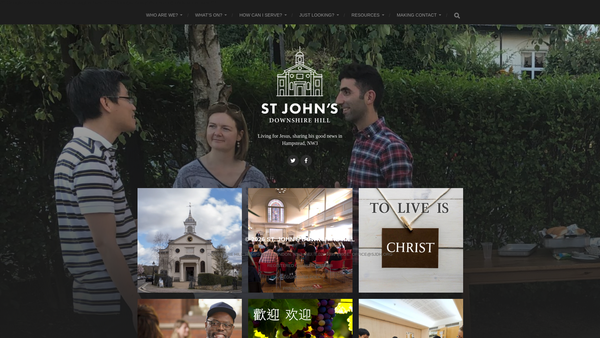 Screenshot of the St. John's Downshire Hill website