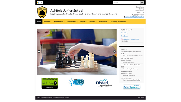 Screenshot of the Ashfield School And Home Association website