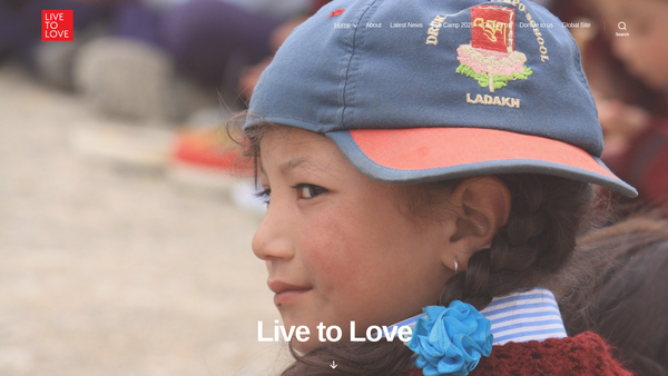 Screenshot of the Live To Love Society (UK) website