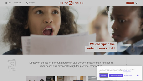 Screenshot of the The Ministry Of Stories website