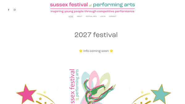 Screenshot of the Sussex Festival Of Dance And Song website