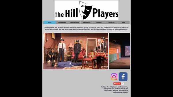 Screenshot of the The Hillplayers website