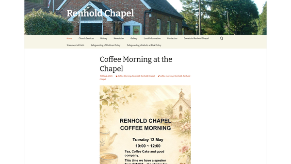 Screenshot of the Renhold Baptist Chapel website