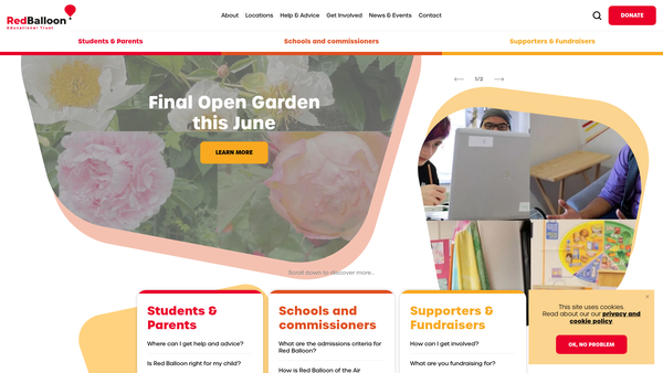 Screenshot of the Red Balloon Of The Air website