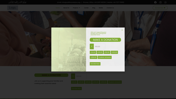Screenshot of the Saifi Foundation website