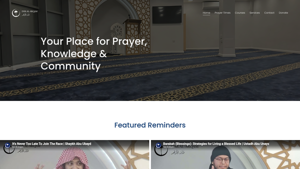 Screenshot of the Dar-Al-Arqam (House Of Arqam) Trust website