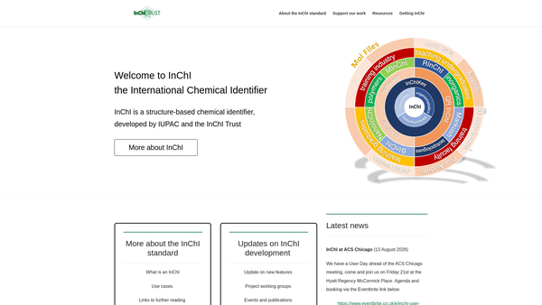Screenshot of the Inchi Trust Limited website