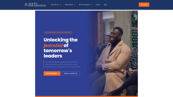 Screenshot of the The Aleto Foundation Limited website