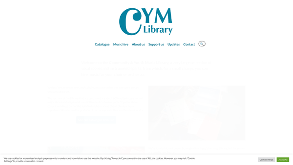 Screenshot of the The Community And Youth Music Library website