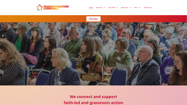 Screenshot of the Transformation Cornwall website