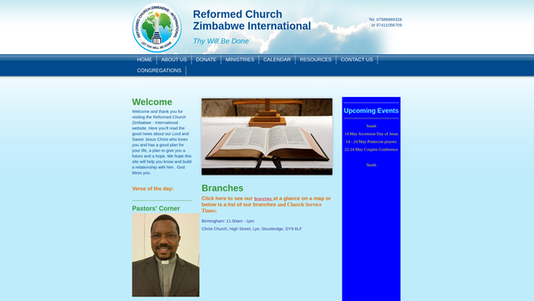 Screenshot of the Reformed Church International - United Kingdom website