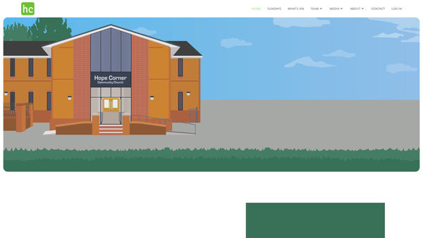 Screenshot of the Hope Corner website