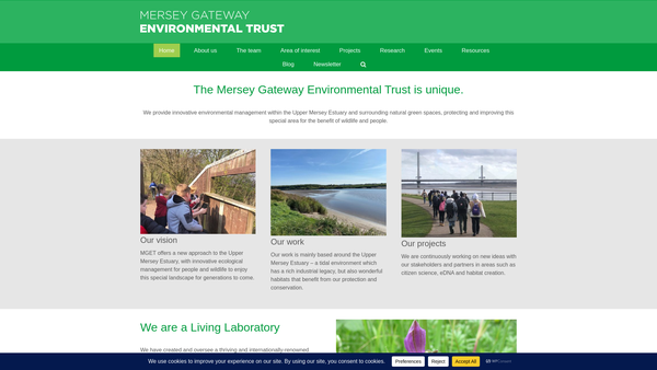 Screenshot of the Mersey Gateway Environmental Trust website
