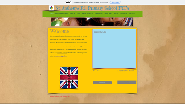 Screenshot of the The PTFA Of St. Anthony's Rc Primary School, Anerley website