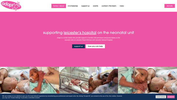 Screenshot of the Adapt Prembabies Limited website