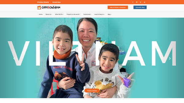 Screenshot of the Cure2children website