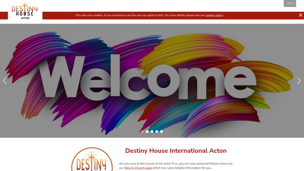 Screenshot of the Destiny House International website