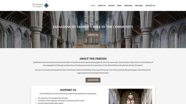 Screenshot of the The Friends Of St George's Jesmond website