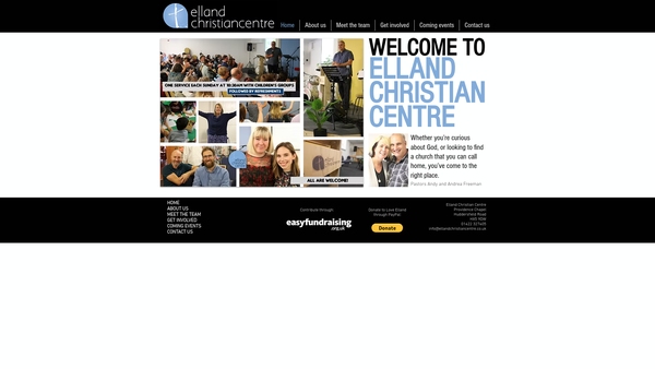 Screenshot of the Elland Christian Centre website