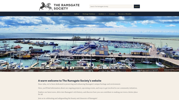 Screenshot of the The Ramsgate Society website