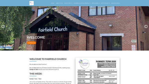 Screenshot of the Northwood Hills Evangelical Church website