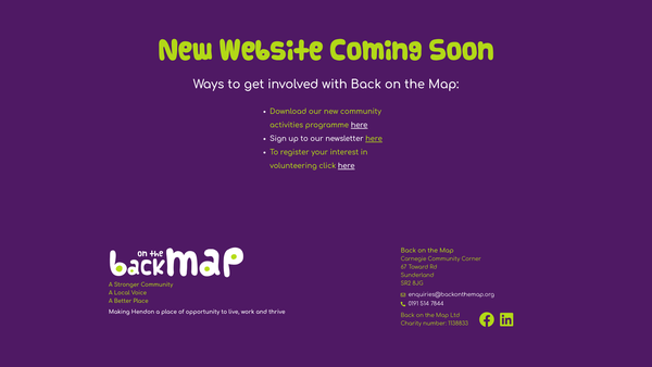 Screenshot of the Back On The Map Limited website