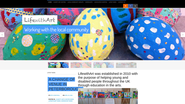 Screenshot of the Life With Art website