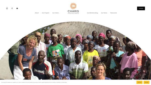 Screenshot of the Charis Ministries Africa website