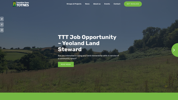 Screenshot of the Transition Town Totnes Ltd website