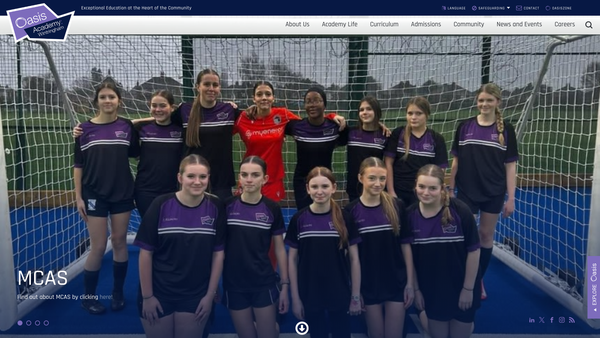 Screenshot of the Oasis Community Hub: Wintringham website