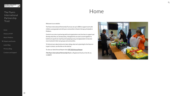 Screenshot of the The Flyers International Partnership Trust website