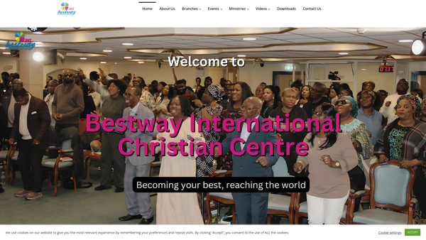 Screenshot of the Bestway International Christian Centre website