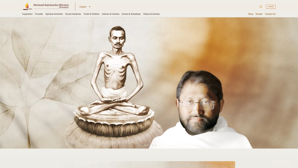 Screenshot of the Shrimad Rajchandra Mission Dharampur (UK) website