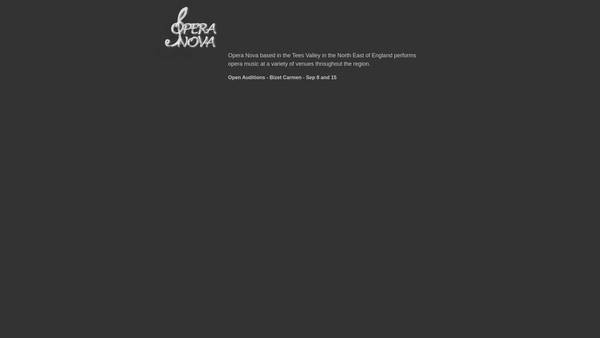 Screenshot of the Opera Nova website