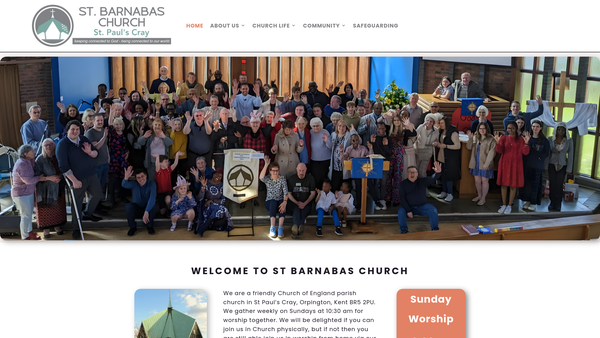Screenshot of the The Parochial Church Council Of The Ecclesiastical Parish Of Cray, St Barnabas website